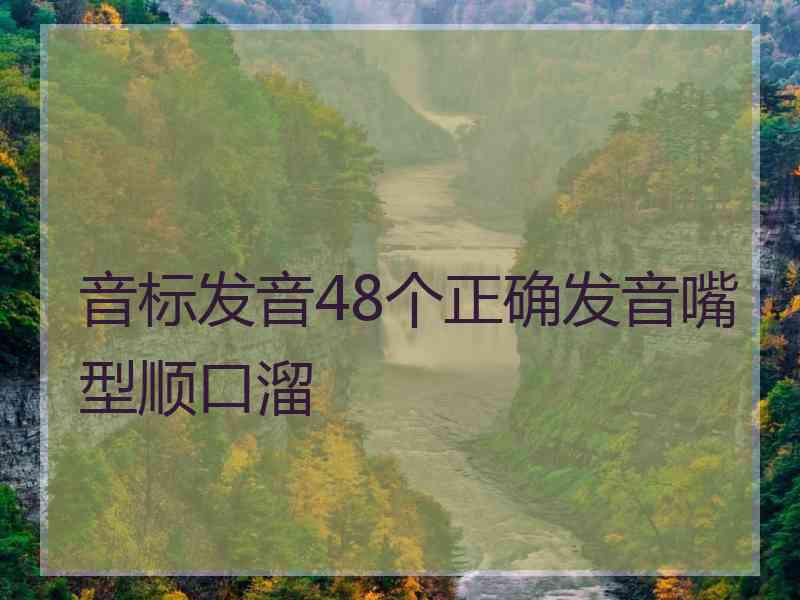 音标发音48个正确发音嘴型顺口溜