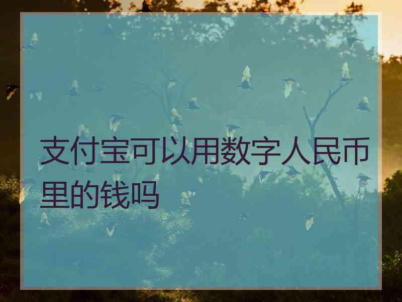 支付宝可以用数字人民币里的钱吗