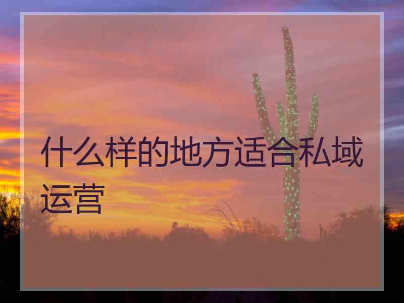 什么样的地方适合私域运营