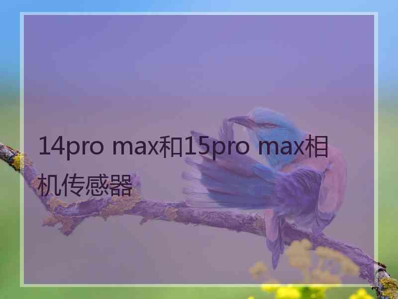 14pro max和15pro max相机传感器