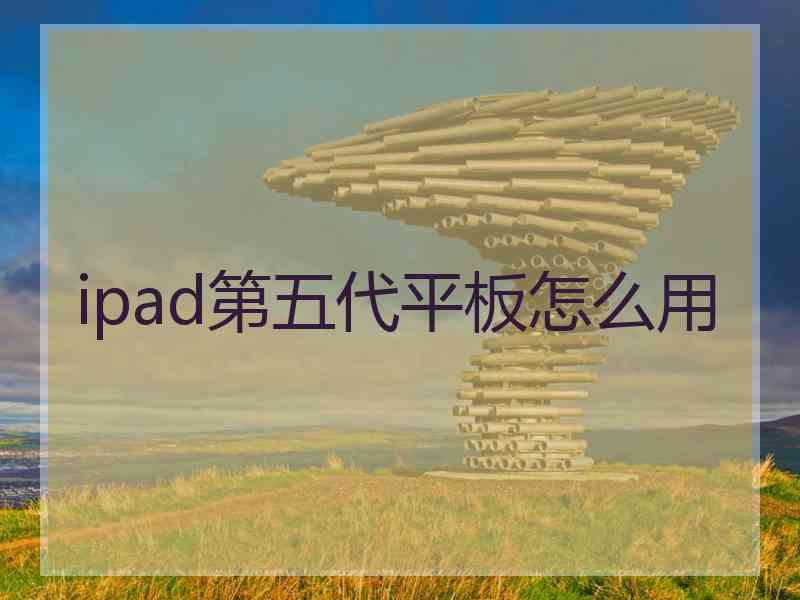 ipad第五代平板怎么用