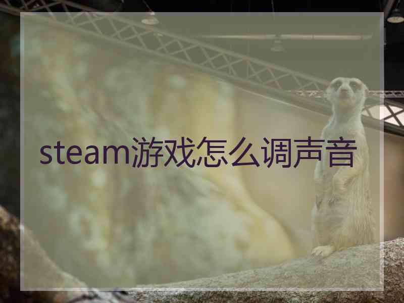 steam游戏怎么调声音