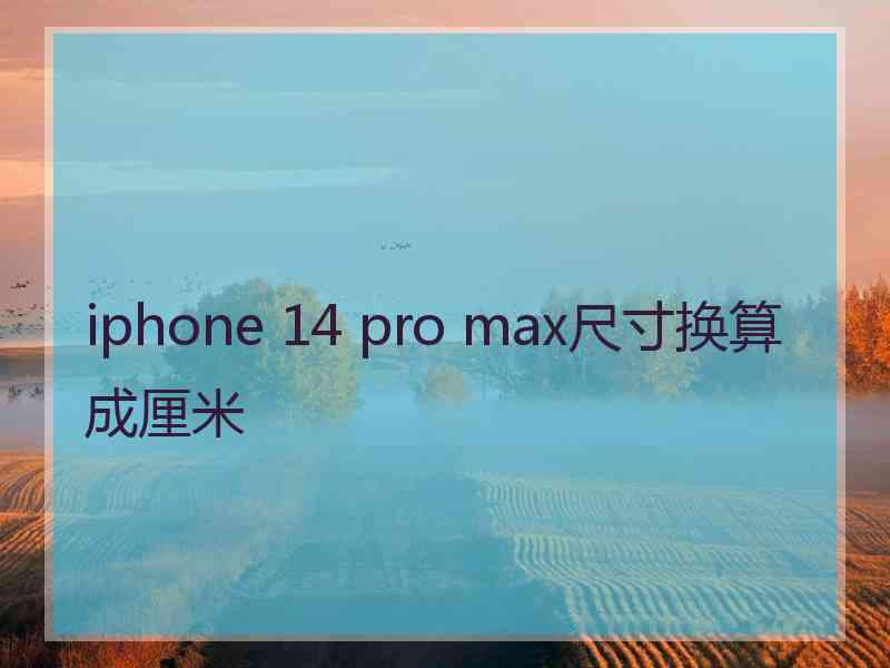 iphone 14 pro max尺寸换算成厘米