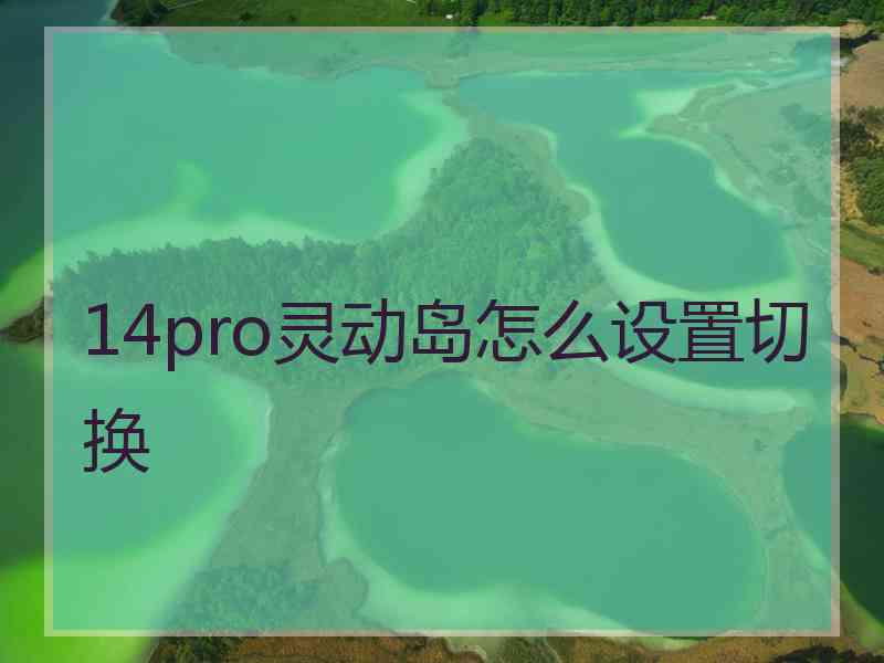 14pro灵动岛怎么设置切换