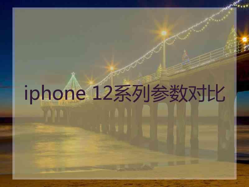 iphone 12系列参数对比