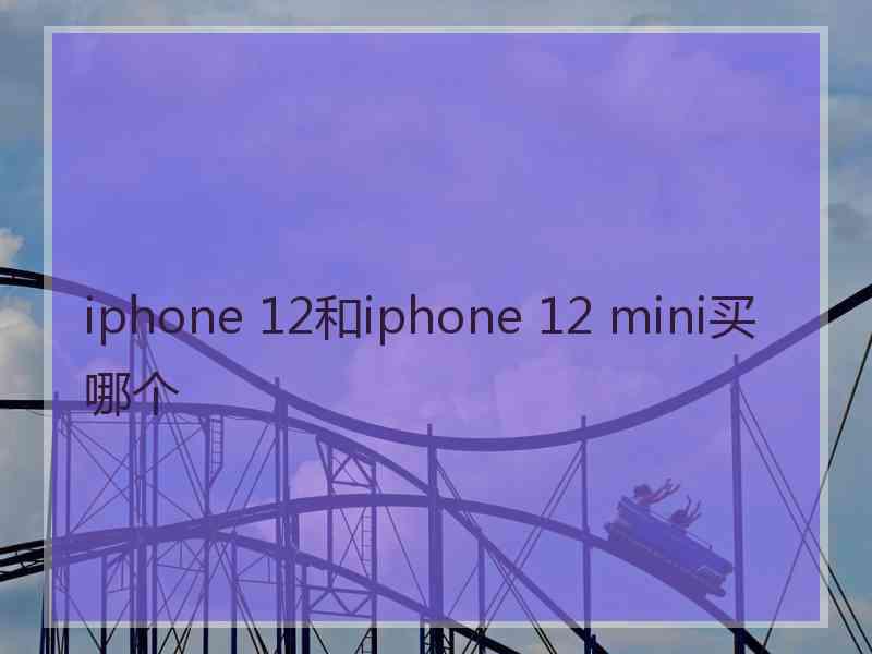 iphone 12和iphone 12 mini买哪个