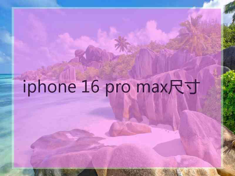 iphone 16 pro max尺寸