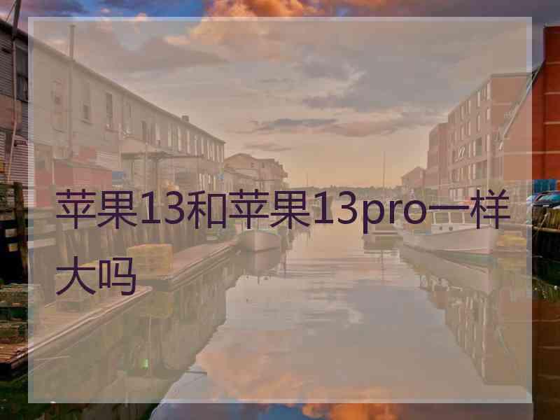 苹果13和苹果13pro一样大吗