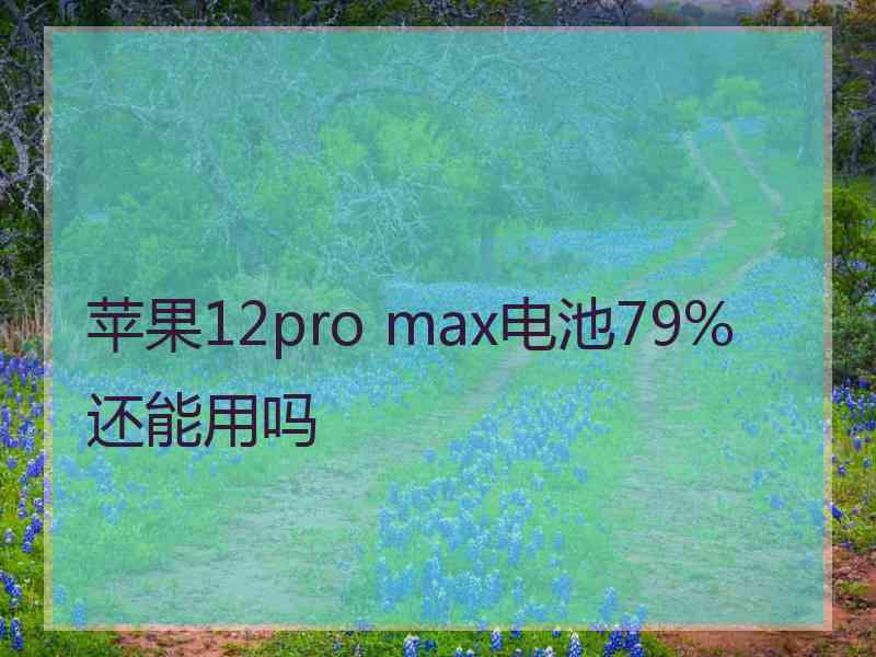 苹果12pro max电池79%还能用吗