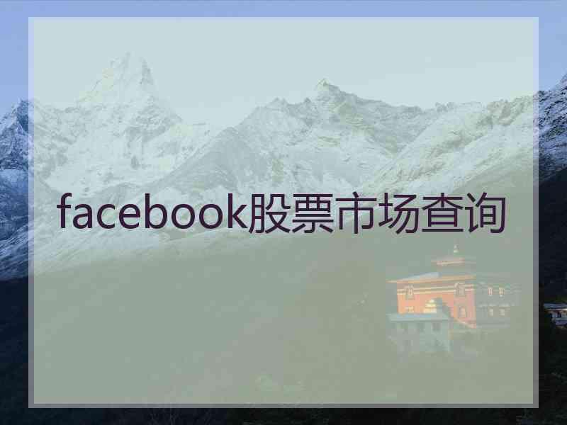 facebook股票市场查询