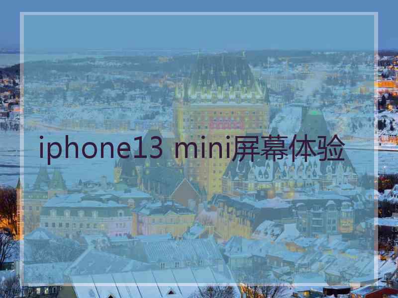 iphone13 mini屏幕体验