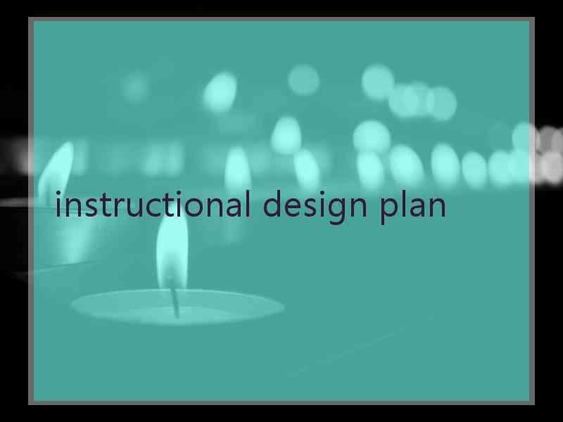 instructional design plan