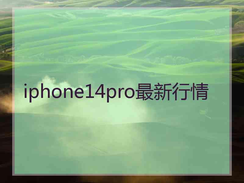 iphone14pro最新行情