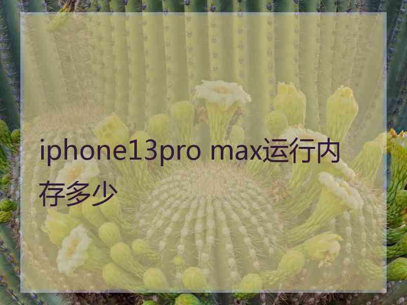 iphone13pro max运行内存多少