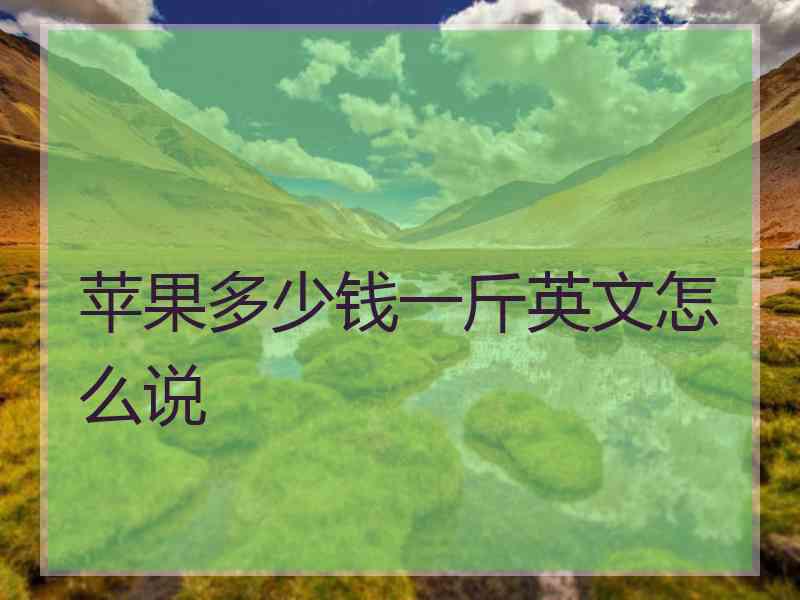 苹果多少钱一斤英文怎么说