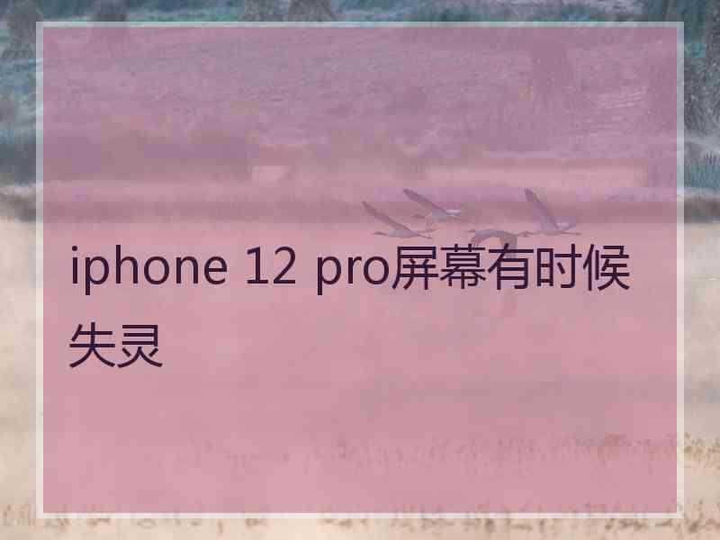 iphone 12 pro屏幕有时候失灵