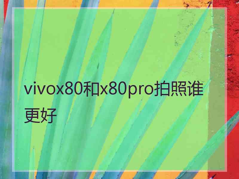 vivox80和x80pro拍照谁更好