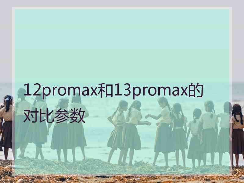 12promax和13promax的对比参数