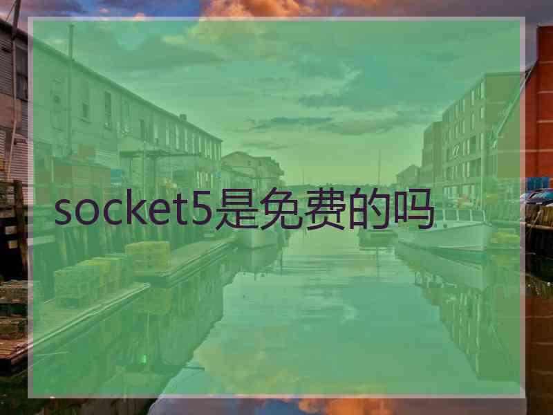 socket5是免费的吗