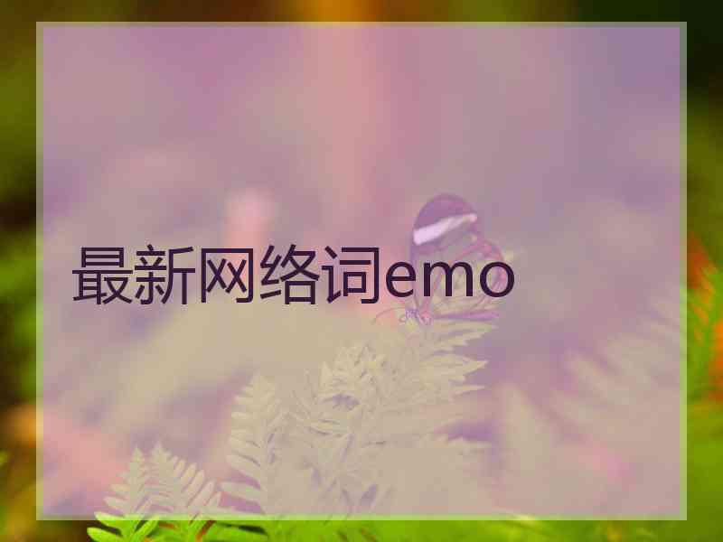 最新网络词emo