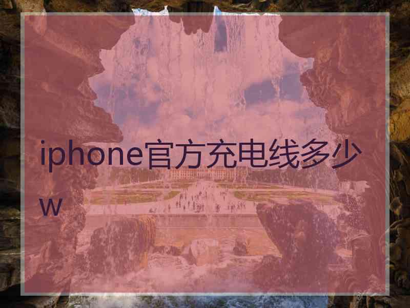 iphone官方充电线多少w