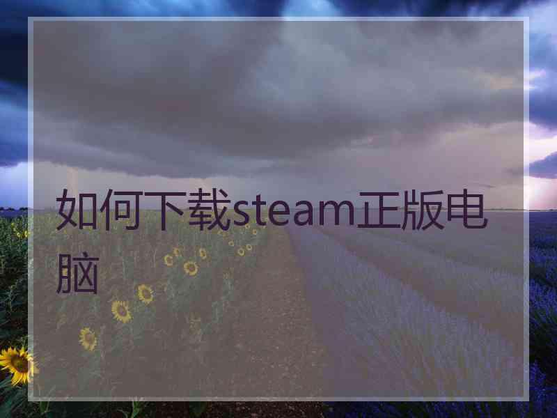 如何下载steam正版电脑