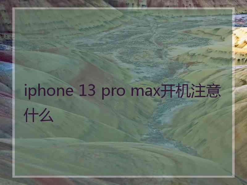 iphone 13 pro max开机注意什么