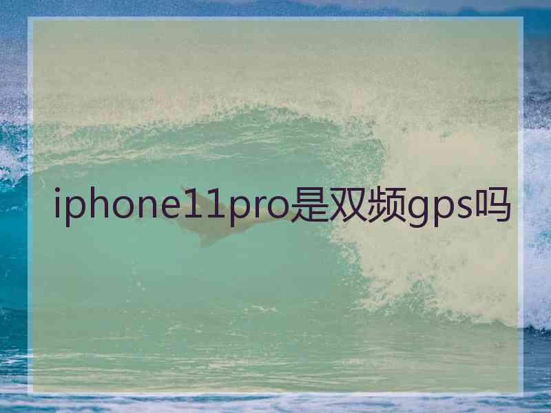 iphone11pro是双频gps吗