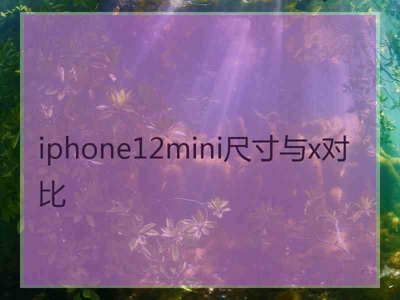 iphone12mini尺寸与x对比