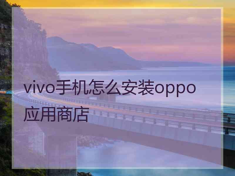 vivo手机怎么安装oppo应用商店