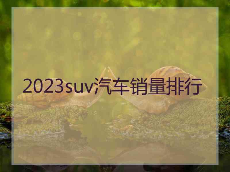 2023suv汽车销量排行