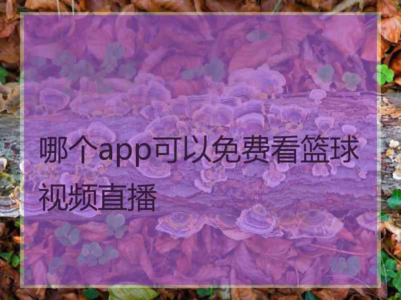 哪个app可以免费看篮球视频直播