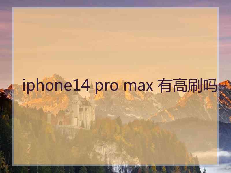 iphone14 pro max 有高刷吗