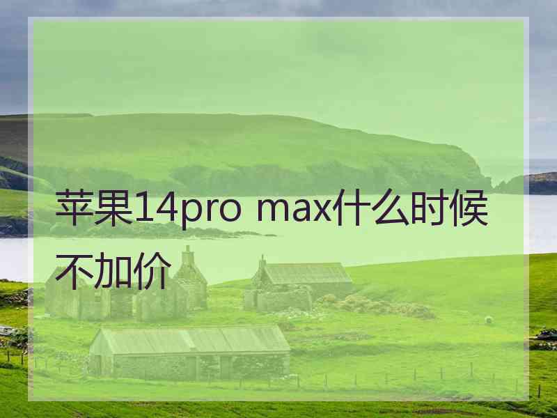 苹果14pro max什么时候不加价