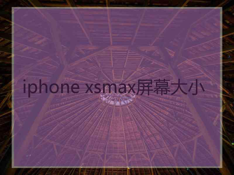 iphone xsmax屏幕大小