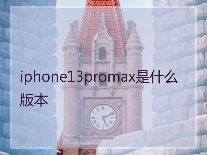 iphone13promax是什么版本