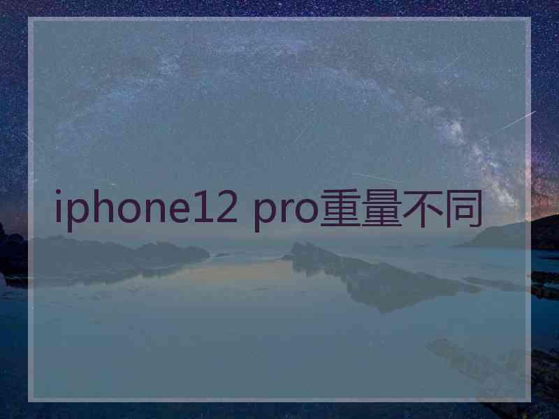 iphone12 pro重量不同