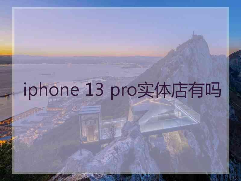 iphone 13 pro实体店有吗