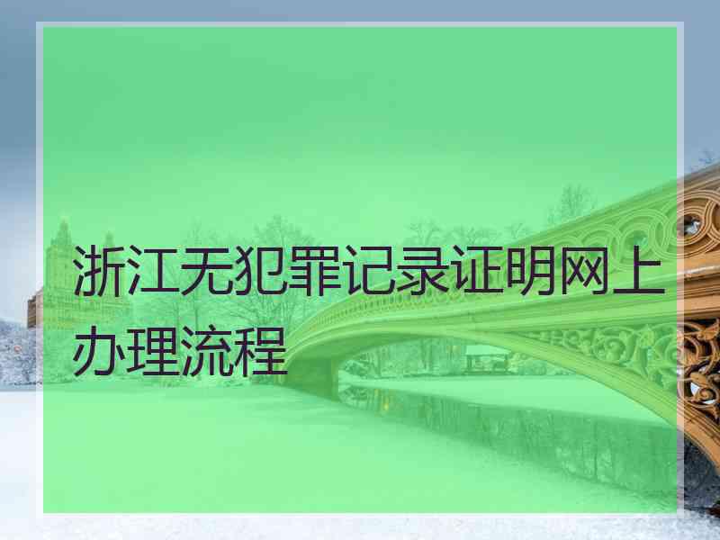 浙江无犯罪记录证明网上办理流程