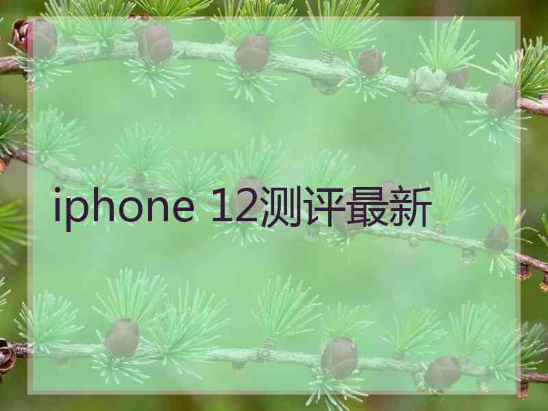 iphone 12测评最新