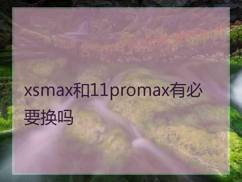 xsmax和11promax有必要换吗