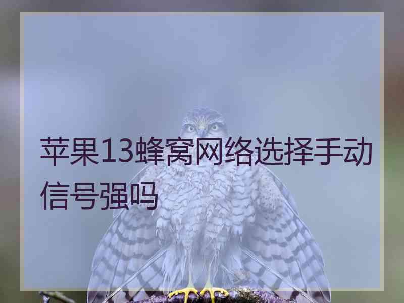 苹果13蜂窝网络选择手动信号强吗