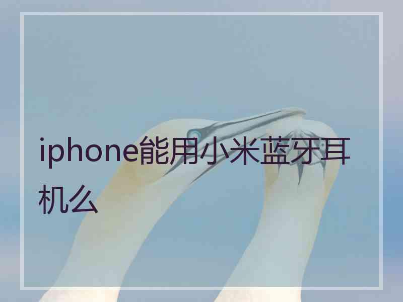 iphone能用小米蓝牙耳机么