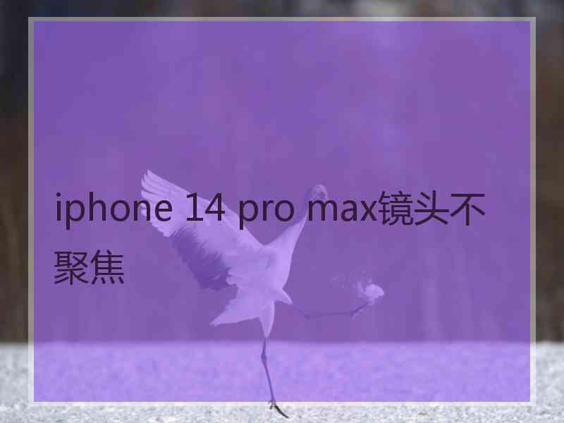 iphone 14 pro max镜头不聚焦