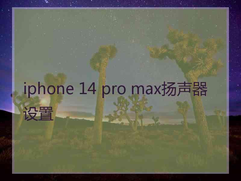 iphone 14 pro max扬声器设置