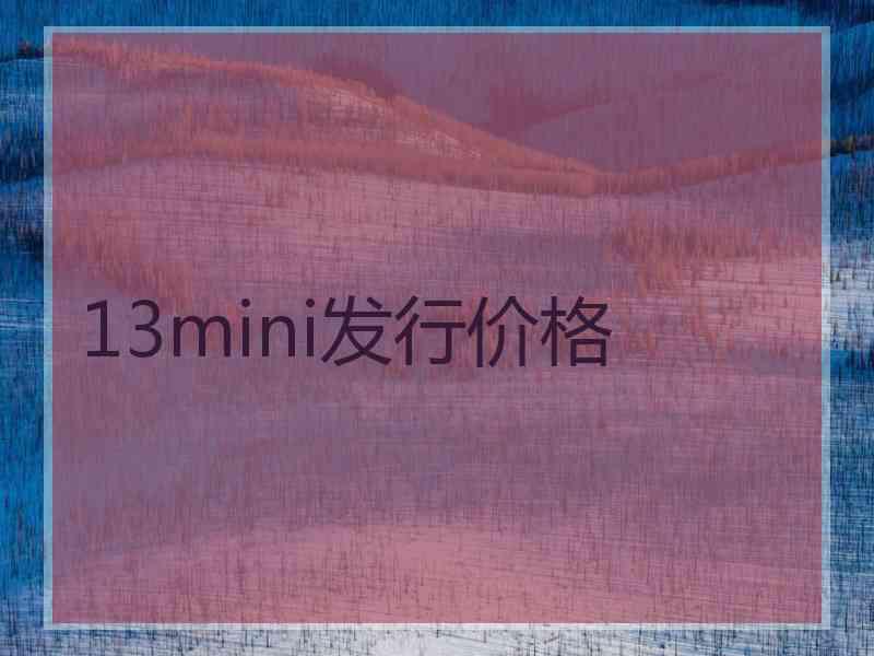 13mini发行价格