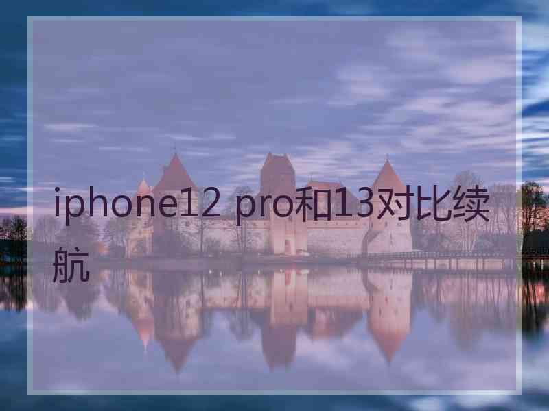 iphone12 pro和13对比续航