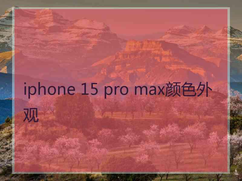 iphone 15 pro max颜色外观