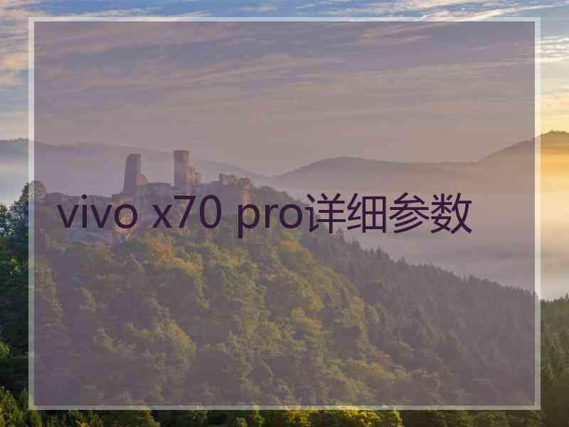 vivo x70 pro详细参数