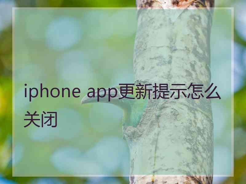 iphone app更新提示怎么关闭